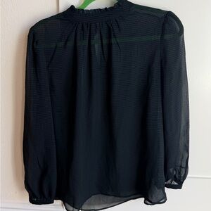 Who What Wear Elegant Black Sheer Women's Top